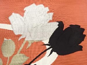 アンティーク　絽綴れ薔薇模様織出し名古屋帯